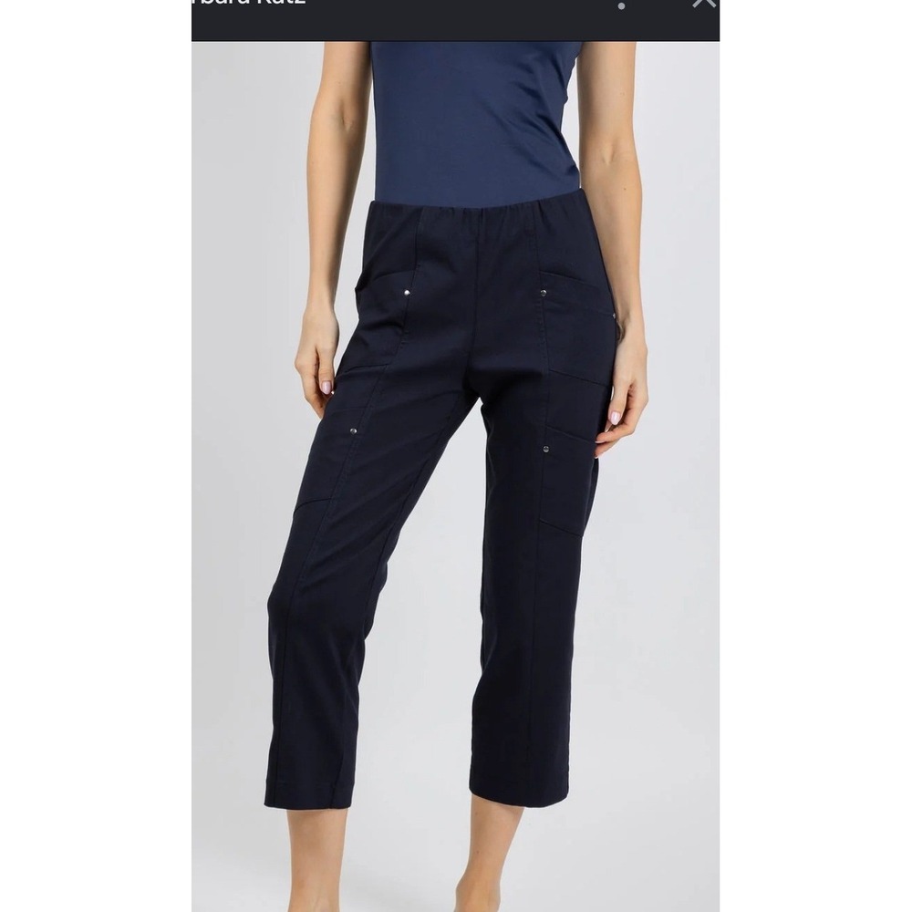 Elliott Lauren Spring 26 Control Stretch Cargo Pants Navy Blue Women Size 16